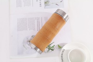 Thermos da caffè in bambù e acciaio