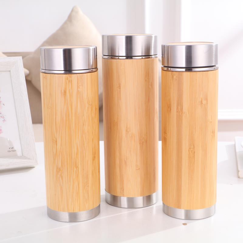 double wall bamboo coffee mug