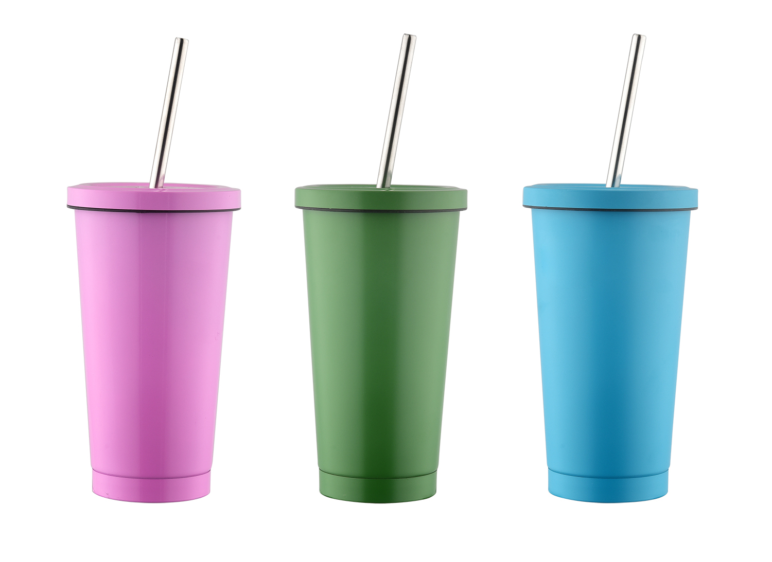 double wall tumbler with straw