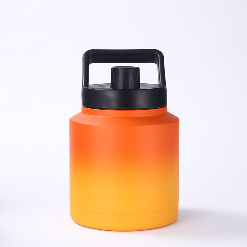 orange color bottles with handle lid